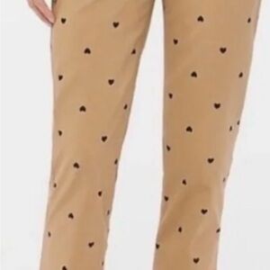 J.Crew NWT size 10 Women’s Navy Heart Print Khaki Pants